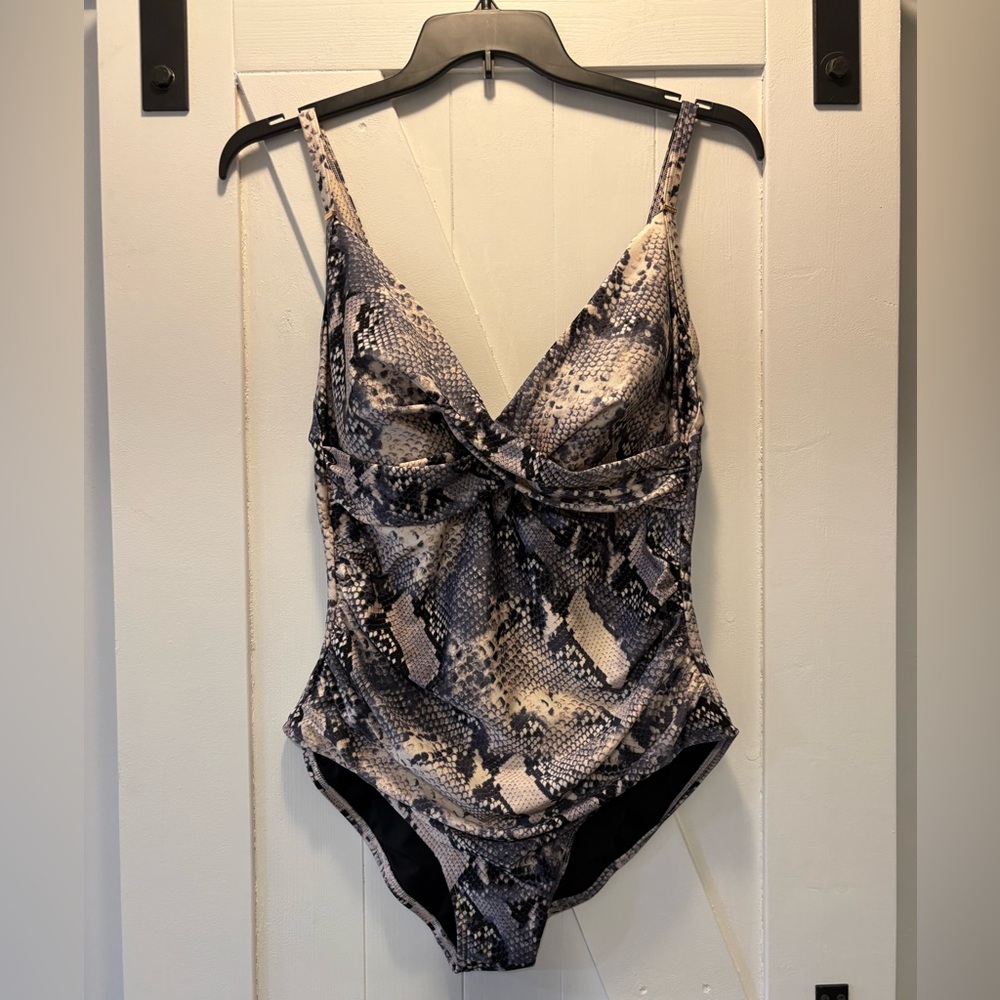 Calvin Klein Black and Cream Swimsuit